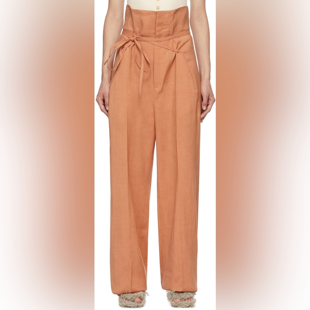 Jacquemus Le Pantalon Novio High-Rise Pants in Orange